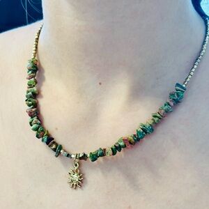 Earthbound Green celestial Stone Necklace